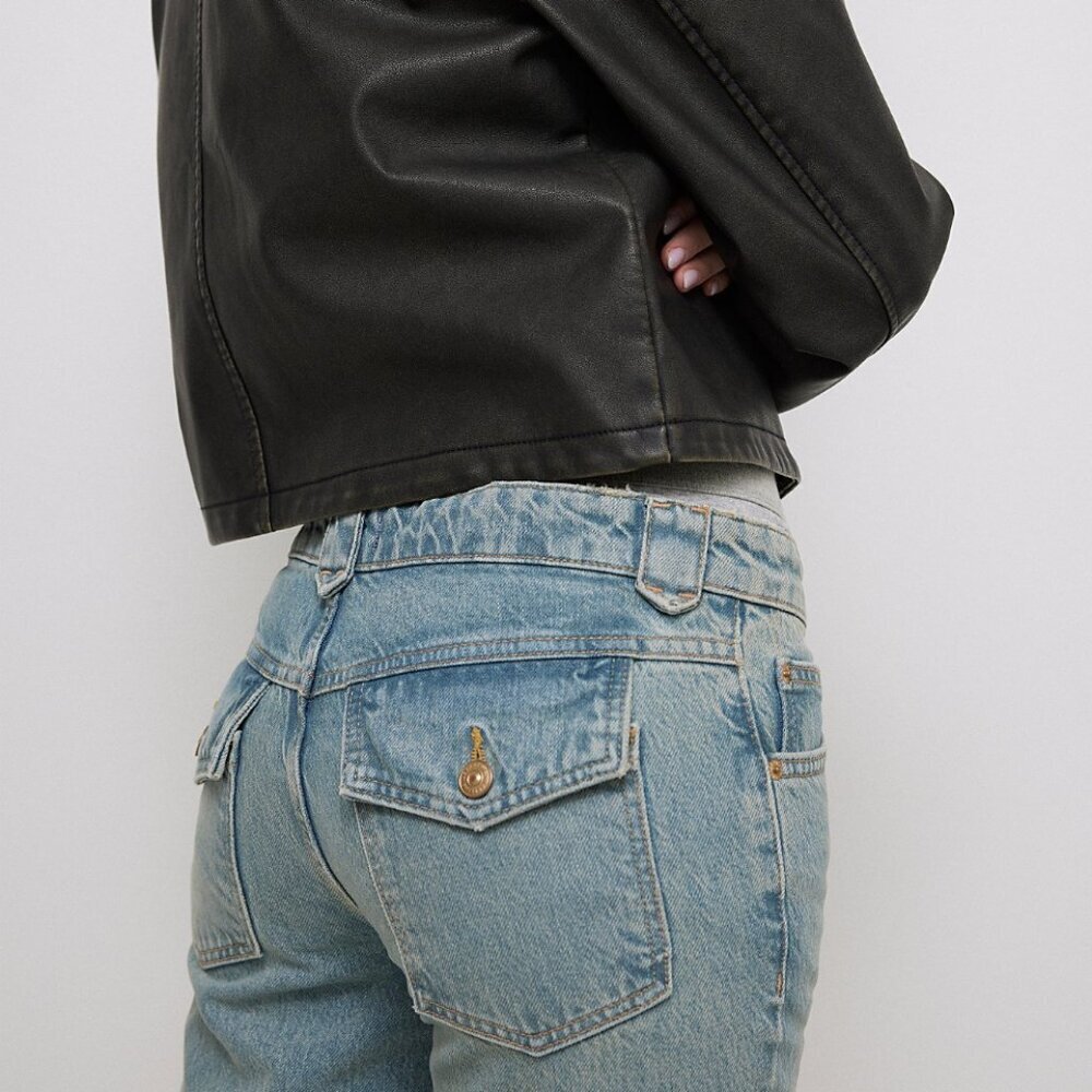 NWT Free People Flora Low-Rise Bootcut Jeans in Mai Tai - Picture 2 of 5